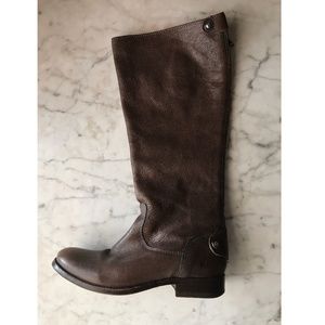 Frye Brown Zip Back Knee High Leather Boots Size 7